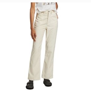NWT- Re/Done 70s Pocket Loose Flare Corduroy Pants in Vintage Ivory Size 28